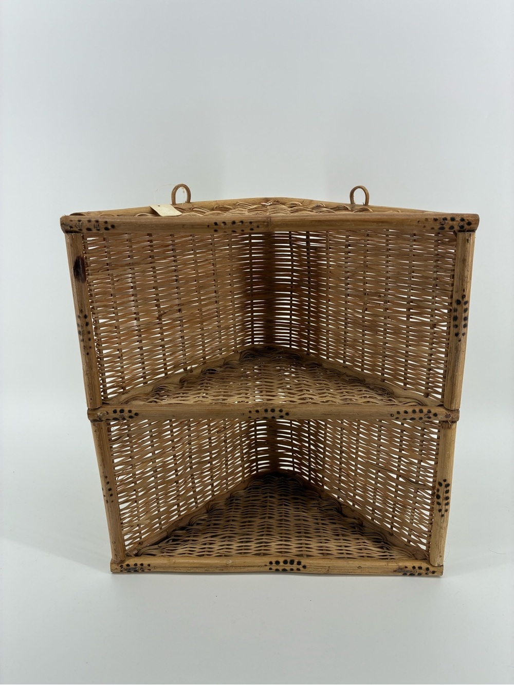 Woven Corner Shelf Unit - Natural Rattan